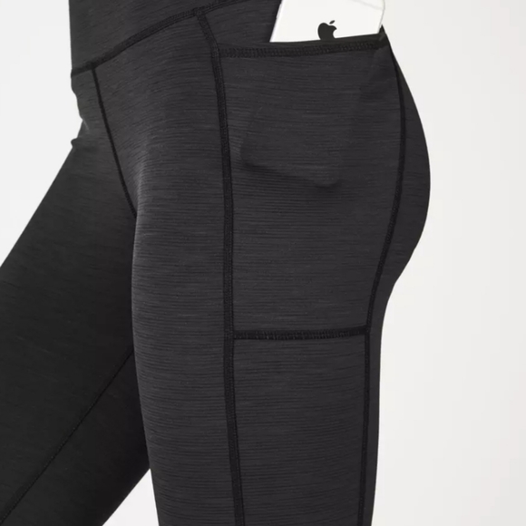 Sweaty Betty Super Sulpt High-Waisted 7/8 Yoga Leggings in Black Marl - Picture 3 of 7